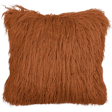 Sienna Faux Mongolian Fur Poly Pillow 17"W x 17"H