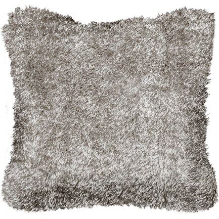 Taupe Frosted Faux Fur Pillow 17"W x 17"H