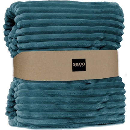 Teal Chunky Soft Ribbed Throw 50"W x 60"L
