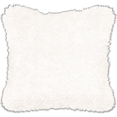 Eggshell Frosted Faux Fur Poly Pillow 17"W x 17"H