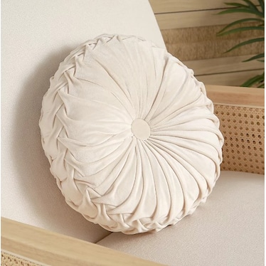 Ivory Pleated Pillow 16"