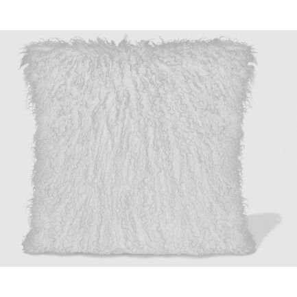 White Lamb Fur Pillow 15.75"W x 15.75"H