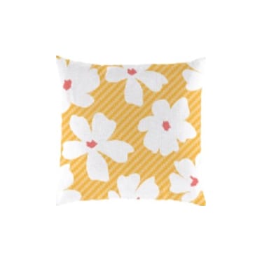 White Flowers Outdoor Pillow 18"W x 18"H