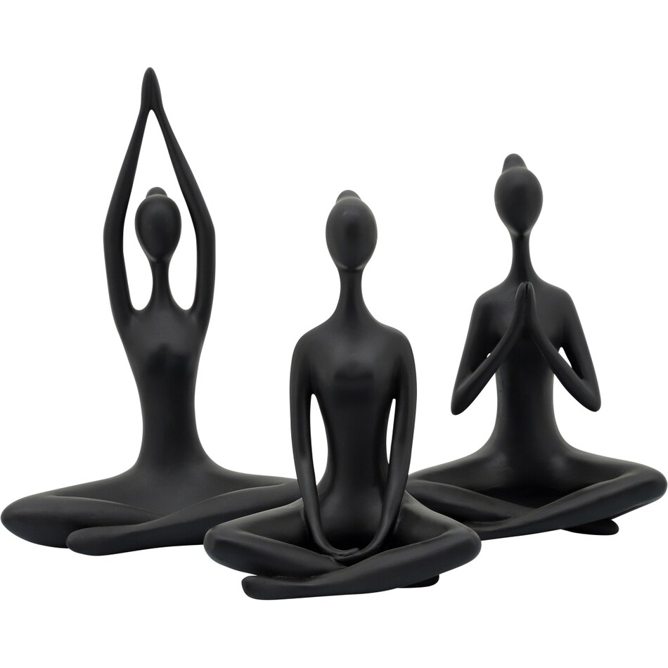 sagebrook home llc black figurines set  