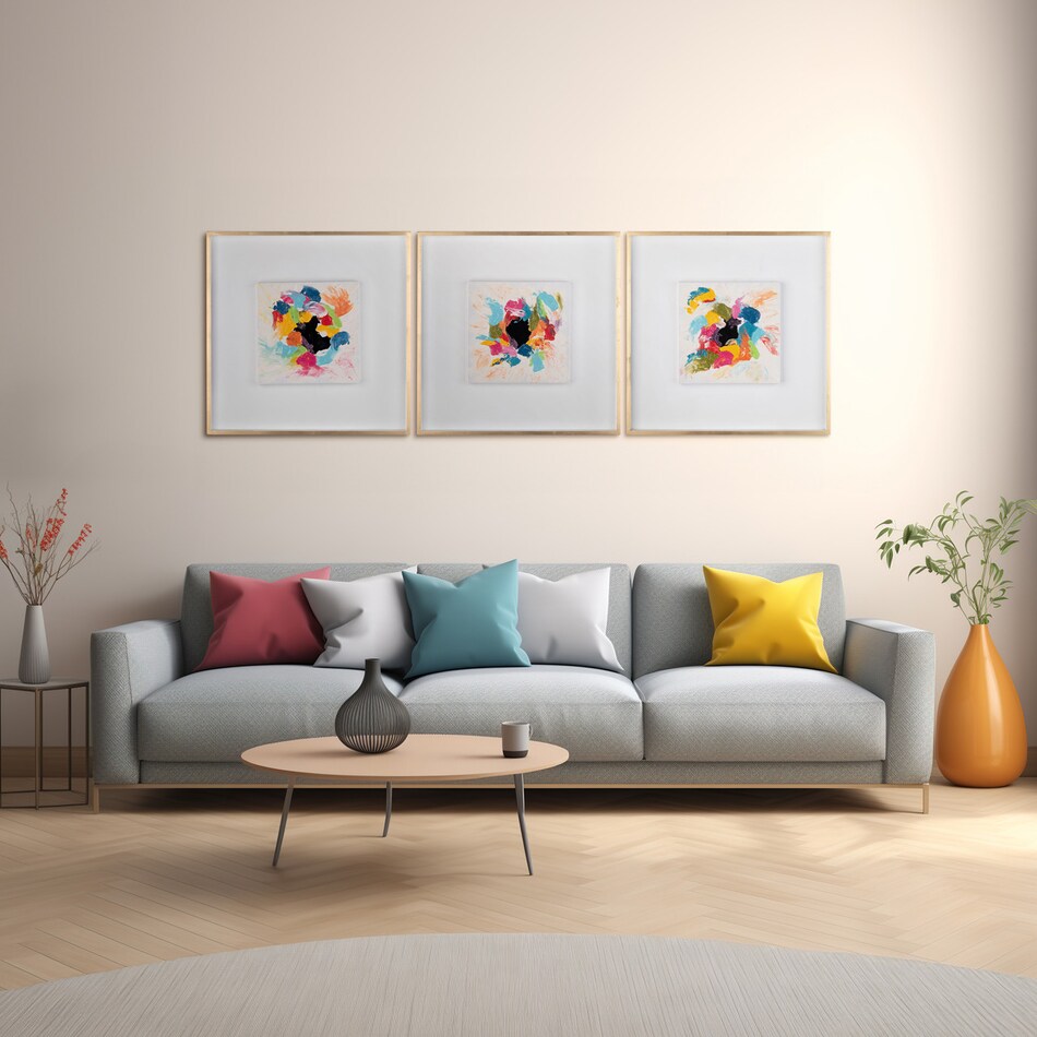 sagebrook home llc blue paintings set  