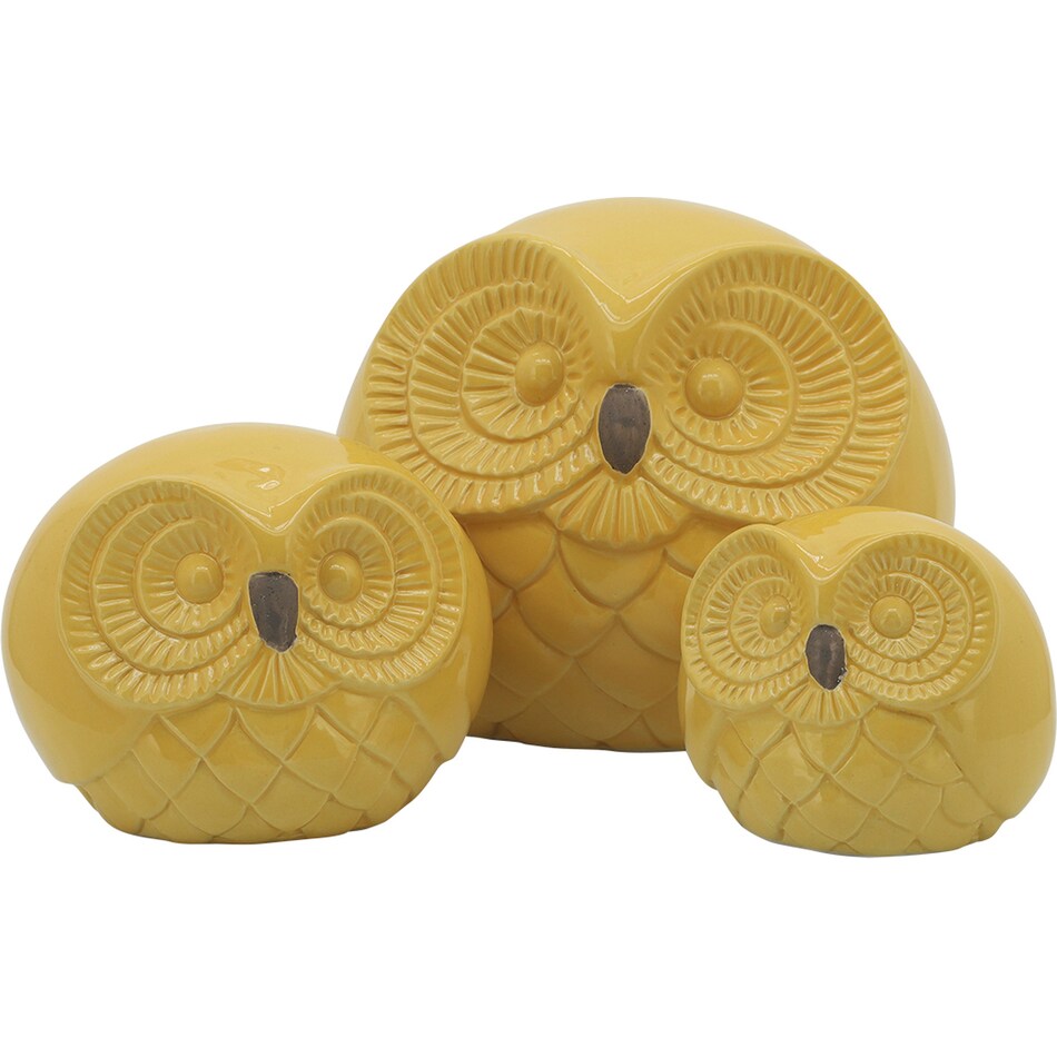 sagebrook home llc yellow figurines set  