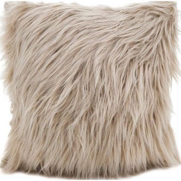Natural Faux Fur Poly Pillow 18"W x 18"H