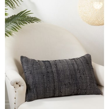 Black Chindi Zippered Poly Pillow 23"W x 14"H