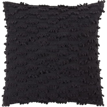 Black Nubby Down Pillow 20"W x 20"H