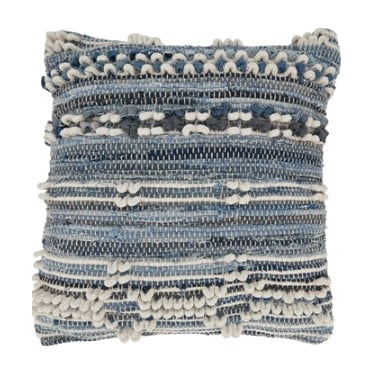 Denim and Ivory Chindi Poly Pillow 20"W x 20"H