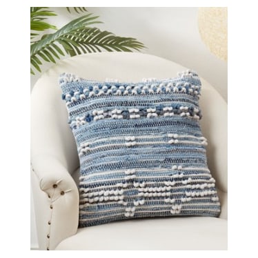 Denim and Ivory Chindi Poly Pillow 20"W x 20"H