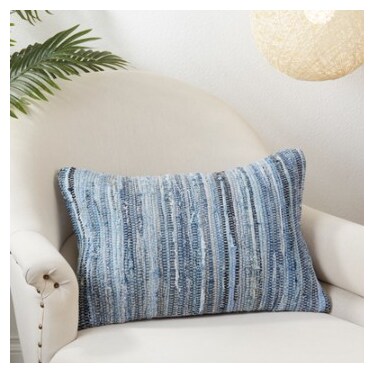 Denim Chindi Poly Pillow 20"W x 20"H