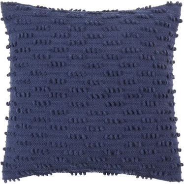 Navy Blue Nubby Down Pillow 20"W x 20"H