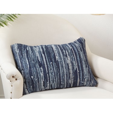 Navy Denim Chindi Poly Pillow 23"W x 16"H