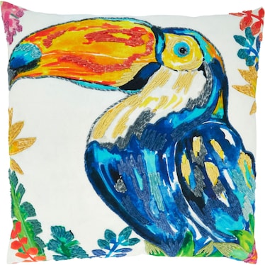 Toucan Zippered Poly Pillow 20"W x 20"H
