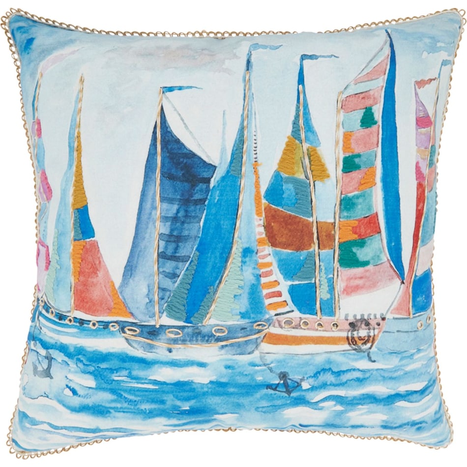 saro blue pillows   