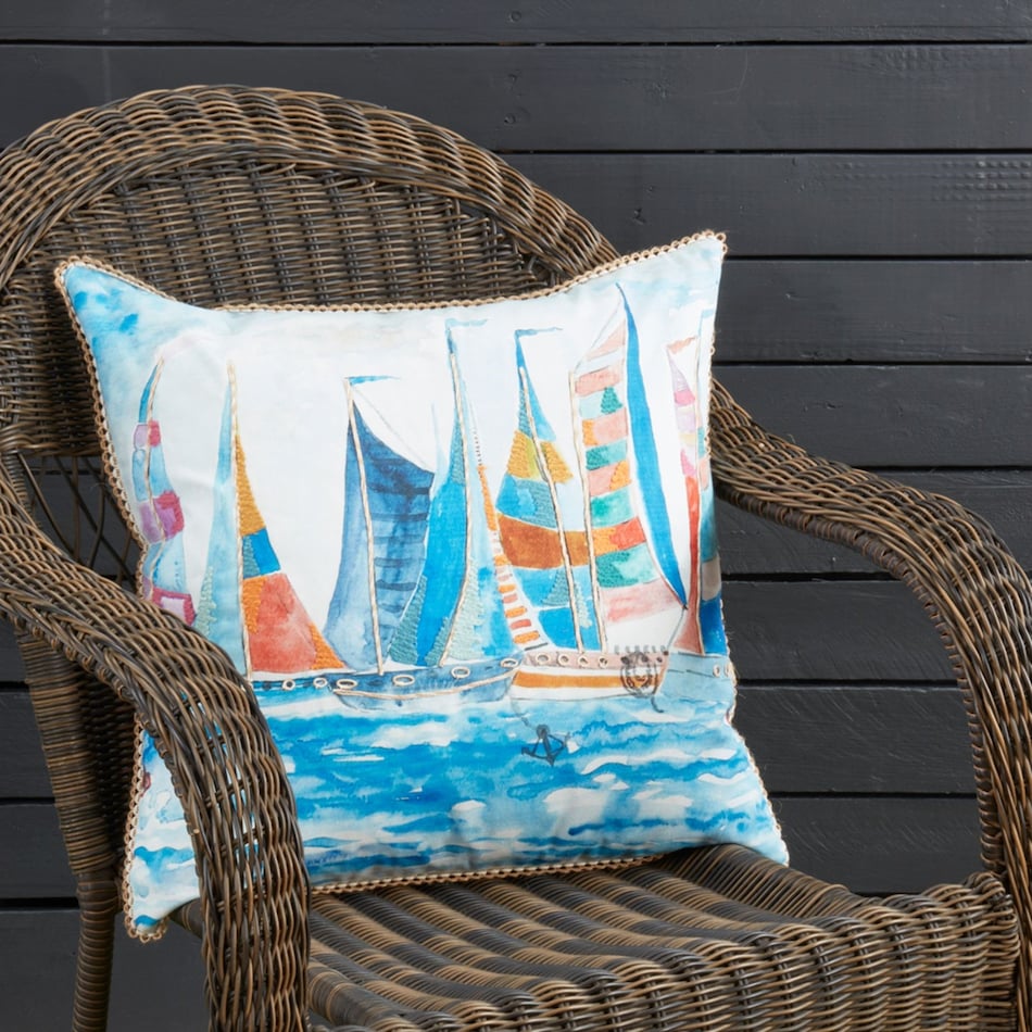 saro blue pillows   