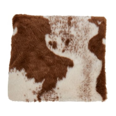 Brown Cow Hide Faux Fur Throw 50"W x 60"L