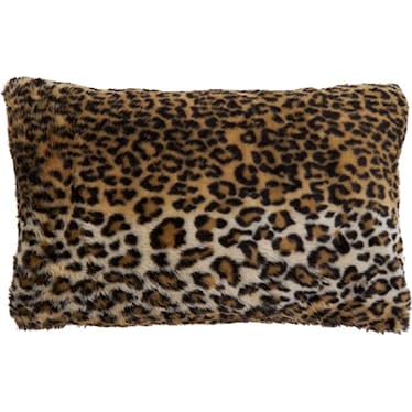 Cheetah Print Faux Fur Poly Pillow 20"W x 12"H