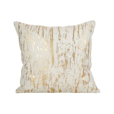 Gold Foil Print Cotton Poly Pillow 20"W x 20"H