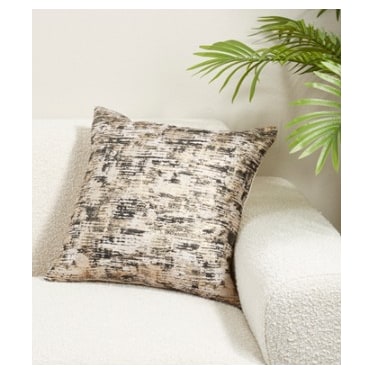 Textured Black Jacquard Down Pillow 20"W x 20"H
