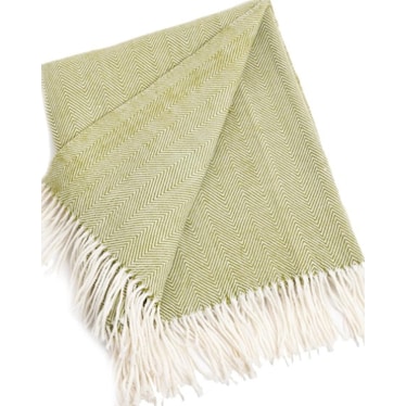 Green Herringbone Throw 50"W x 60"L