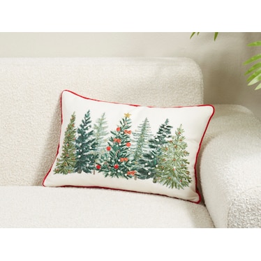 Multi Christmas Trees Poly Pillow 18"W x 12"H