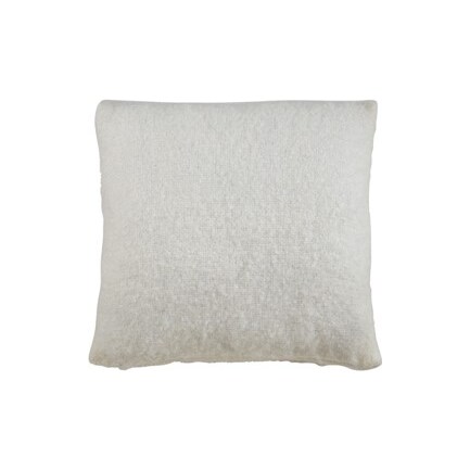 Ivory Faux Mohair Poly Pillow 18"W x 18"H