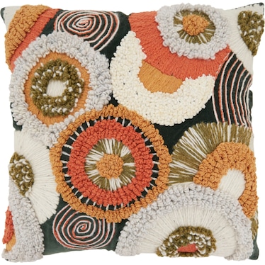 Multi Velvet Boho Circles Poly Pillow 20"W x 20"H