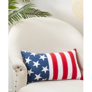 American Flag Zippered Poly Pillow 20"W x 12"H