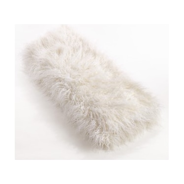 Ivory Faux Mongolian Fur Throw 50"W x 60"L