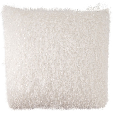 Ivory Shimmer Poly Pillow 18"W x 18"H