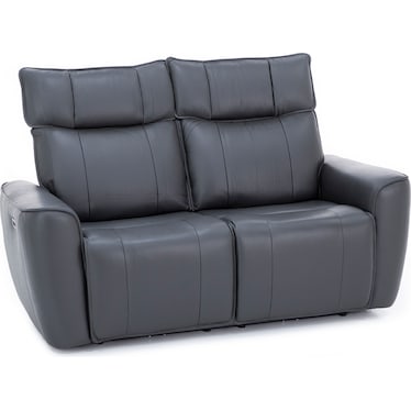 Marcus Leather Power Headrest Reclining Loveseat