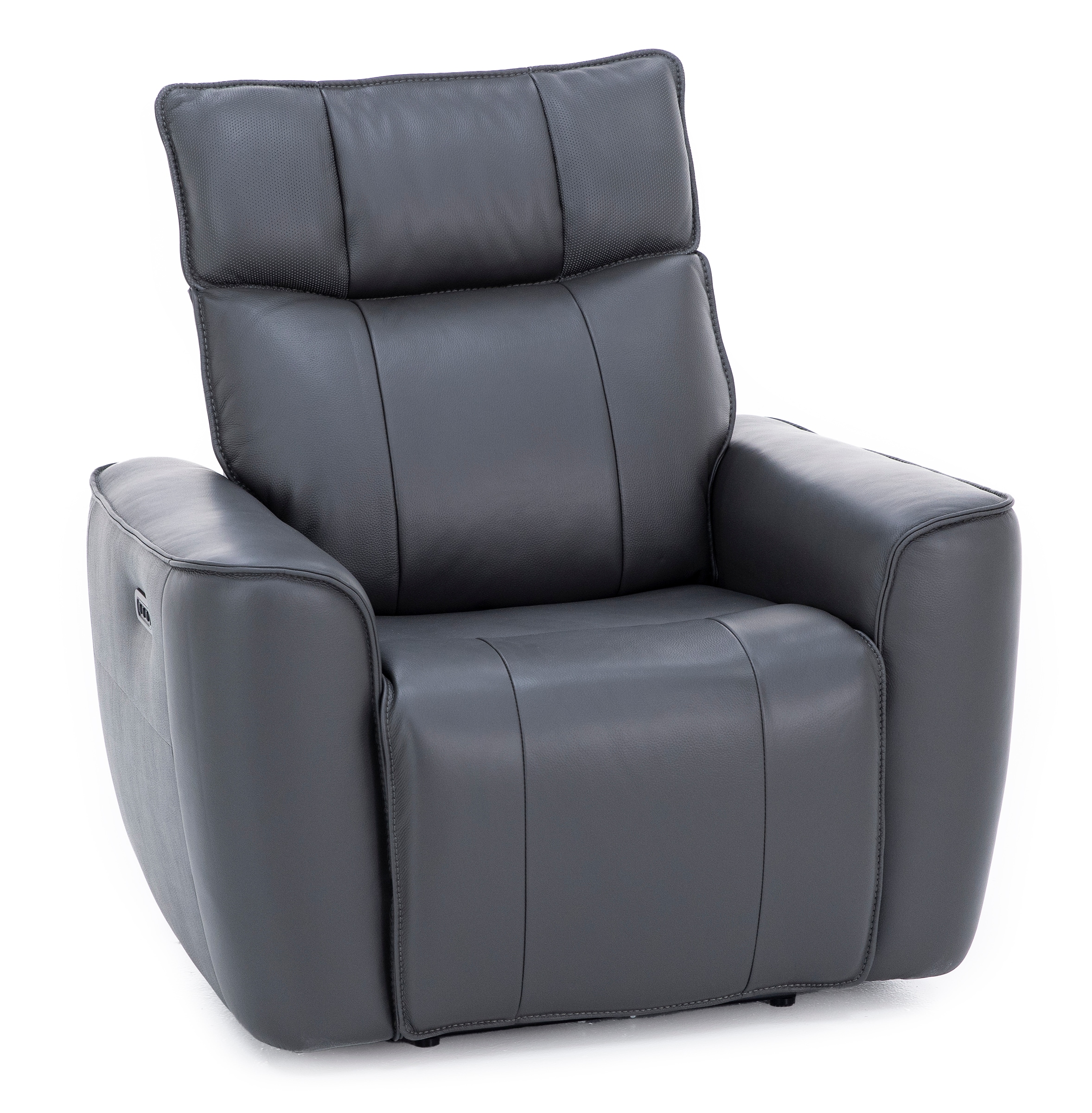 Marcus Leather Power Headrest Wall Recliner With Heat, Massage And High