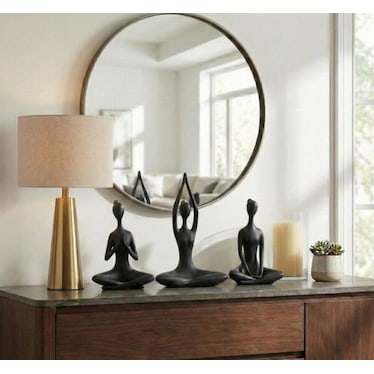 Set of 3 Yoga Ladies Sculpture 18"W x 11"H