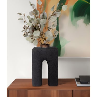 Large Black Ecomix Modern Vase 9"W x 15"H