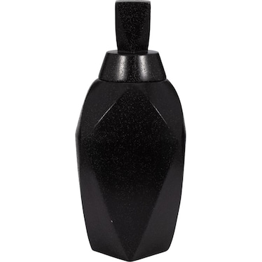 Large Black Ceramic Jar with Lid 10"W x 23"H