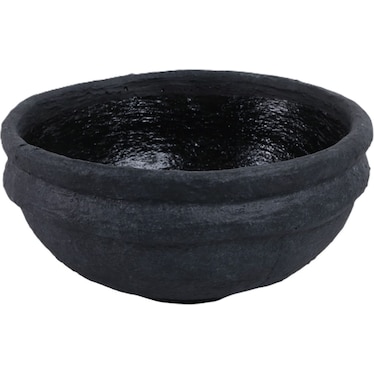 Black Textured Ceramic Bowl 12"W x 6"H