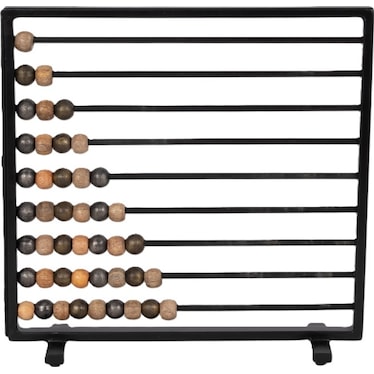 Black Metal Decorative Abacus Decor 15"W x 14"H