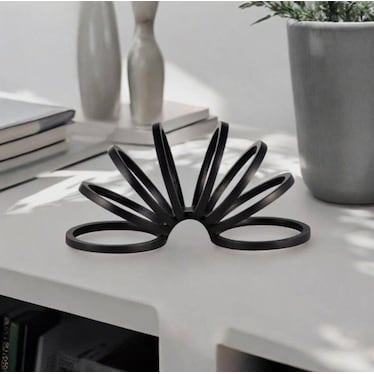 Black Metal Slinky Sculpture 11"L x 6"H