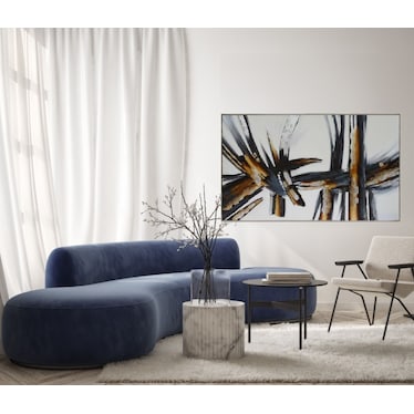 Black and Multi-Colored Abstract Oil Painting 82"W x 52"H