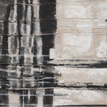 Black and Tan Abstract Handpainted Wall Art 50"W x 50"H