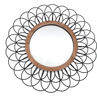 Black Metal Loop Wall Mirror 40" Round