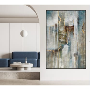 Multi Abstract Framed Painting 52"W x 82"H