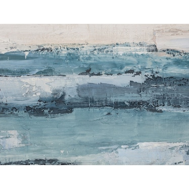 Blue and Green Abstract Handpainted Wall Art 40"W x 40"H
