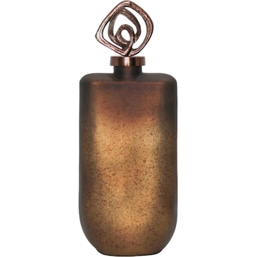 Tall Bronze Glass Bottle with Topper 7"W x 17"H