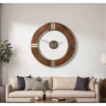 Mango Wood Wall Clock 36" Round