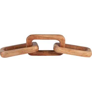 Brown Wood Triple Link Chain 17"L x 4"H