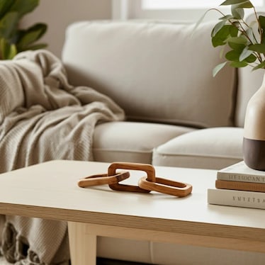 Brown Wood Triple Link Chain 17"L x 4"H