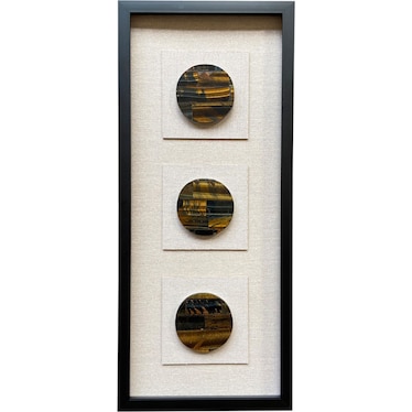 Tigers Eye Framed Shadow Box 12"W x 28"H